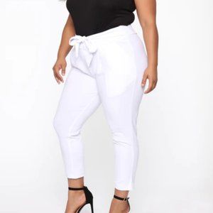 ✅ NWT Fashion Nova Booked And Busy Casual Business Pants - White
